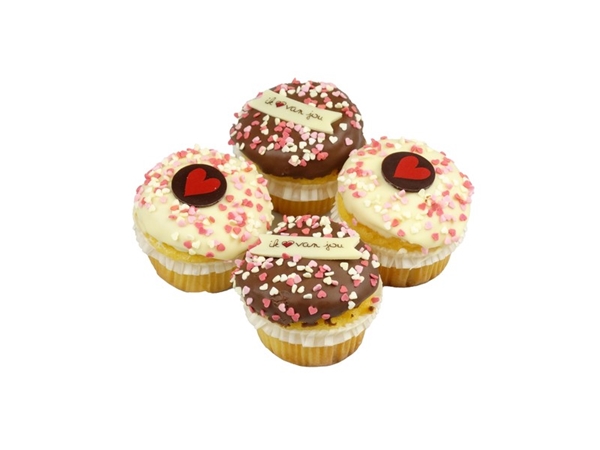 Valentijn cakejes 4 stuks